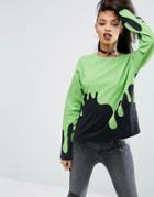 Asos Halloween T-shirt With Slime Print - Black