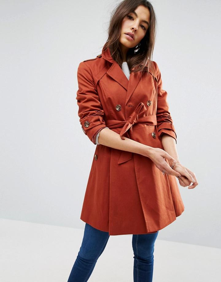 Asos Skater Trench - Red