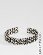 Asos Curve Curb Chain Cuff Bracelet - Silver