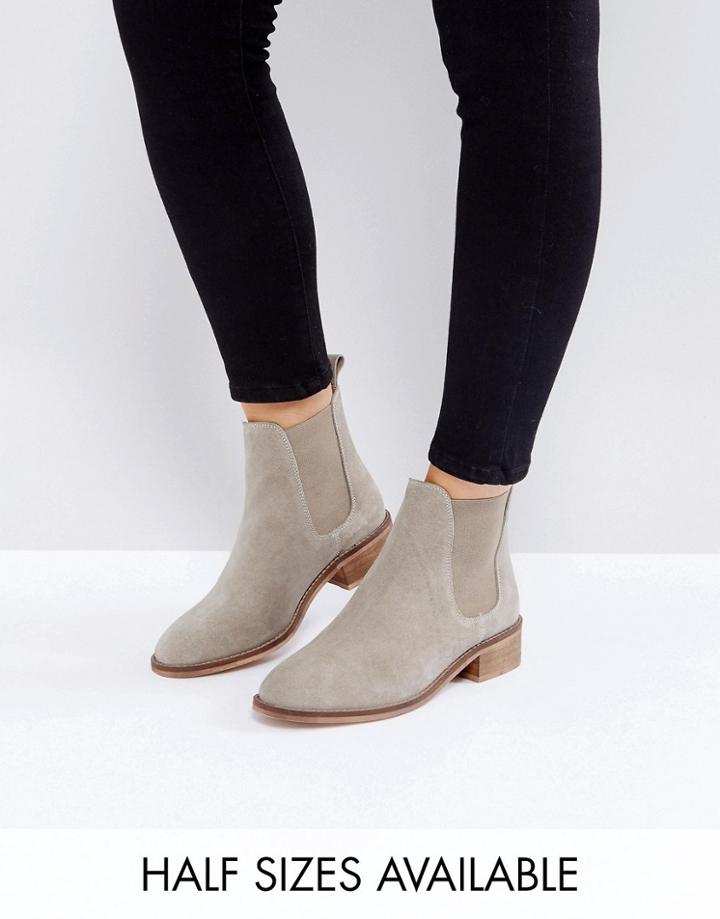 Asos Absolute Suede Chelsea Ankle Boots - Beige