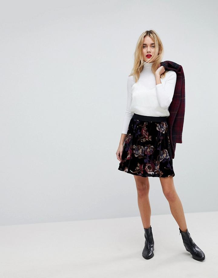 Vero Moda Bold Floral Print Skater Skirt - Multi