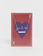 Pieces Sille Engraved You And Me Valentines Giftcard Necklace-multi