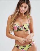 Seafolly Vintage Vacay Floral Bikini Top - Yellow