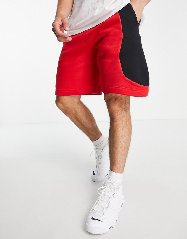 Nike Club Color Clash Shorts In Red/black