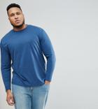 Asos Plus Roll Long Sleeve T-shirt - Blue