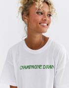 Asos Design T-shirt With Champagne Drain Motif