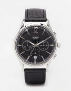 Henry London Edgeware Chronograph Watch With Leather Strap - Black