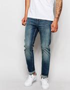 New Look Skinny Fit Jeans In Mid-wash - Blue
