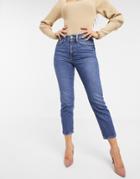 River Island Slim Fit Jeans In Dark Wash-blues