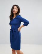 Ichi Waist Tie Dress - Blue