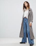 Free People Melody Oversized Check Trench Coat