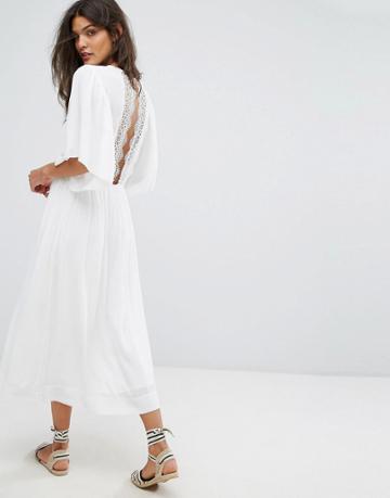 Suncoo Charlotte Lace Back Dress - White