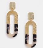 Reclaimed Vintage Inspired Gold And Tort Mixed Earring