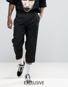 Reclaimed Vintage Inspired Relaxed Pants In Stripe - Black