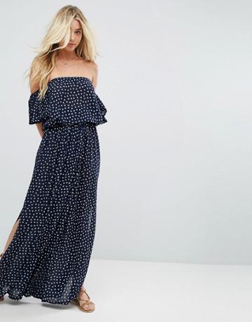 Faithfull Off Shoulder Maxi Dress - Navy