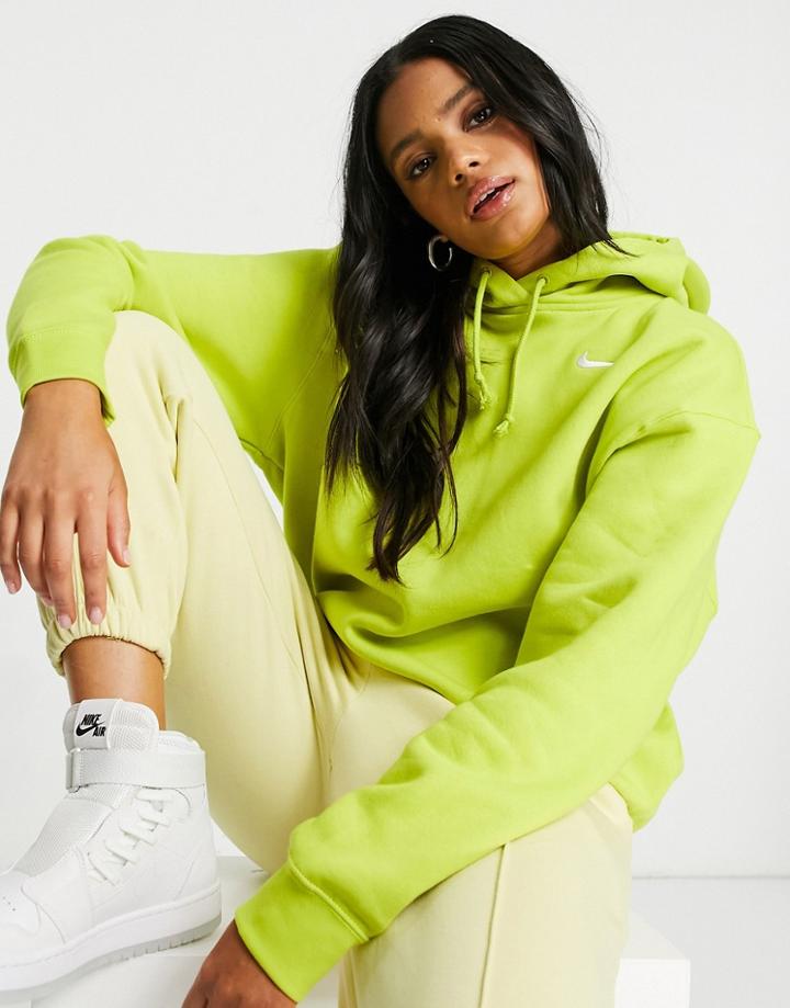 Nike Trend Fleece Oversized Hoodie In Lime Green-yellow