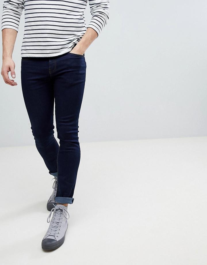 Mango Man Super Skinny Jeans In Darkwash Blue - Blue