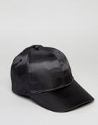 Reclaimed Vintage Satin Baseball Cap Black - Black