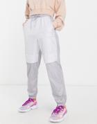 Adidas Originals Bellista Cuffed Sweatpants In Gray And White-grey