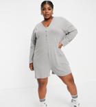 Noisy May Curve Exclusive Oversized Romper In Gray-grey