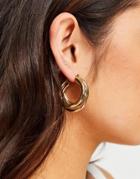 Topshop Chunky Triple Hoop Earrings In Gold