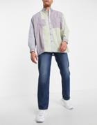 Asos Design Cotton Straight Leg Jeans In Vintage Dark Wash-blues