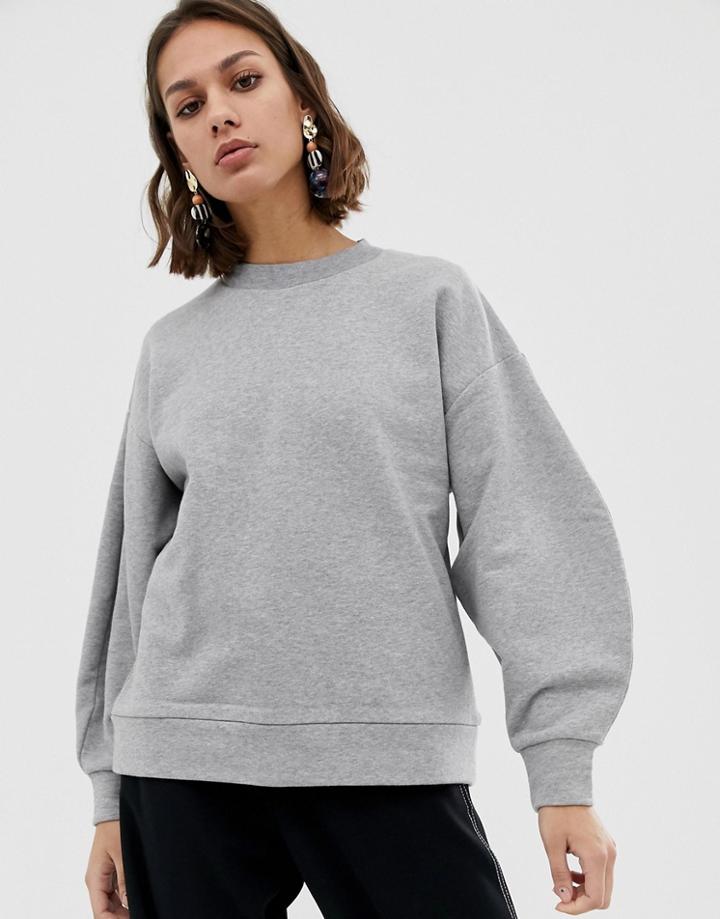 Asos White Banana Sleeve Sweatshirt-gray
