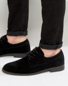 New Look Faux Suede Derby Shoes In Black - Black