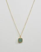 Pieces Karina Semi Precious Stone Pendant Necklace - Gold