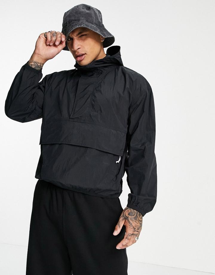 Weekday Sean Nylon Anorak In Black