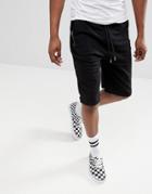 Asos Design Jersey Oversized Shorts In Black - Black
