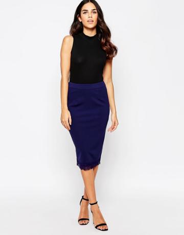 Little Mistress Midi Skirt - Navy