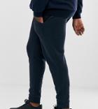 Asos Design Plus Skinny Sweatpants In Navy