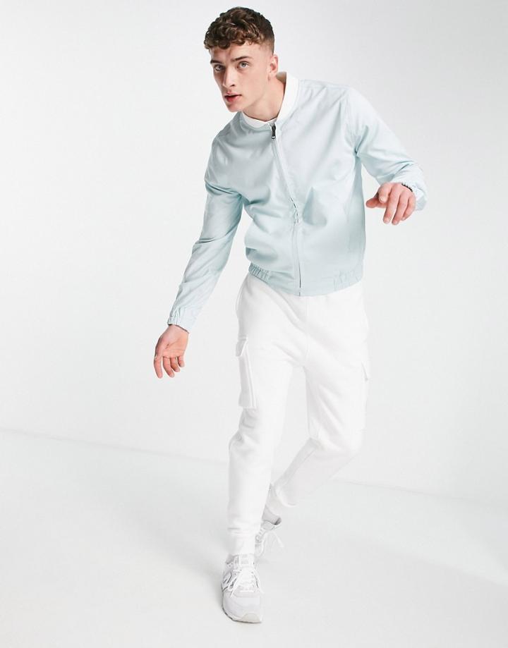 Asos Design Set Smart Bomber Jacket In Mint-green