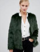 Jdy Faux Fur Coat - Green