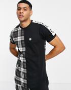 Le Breve Lounge Joker T-shirt In Black Plaid