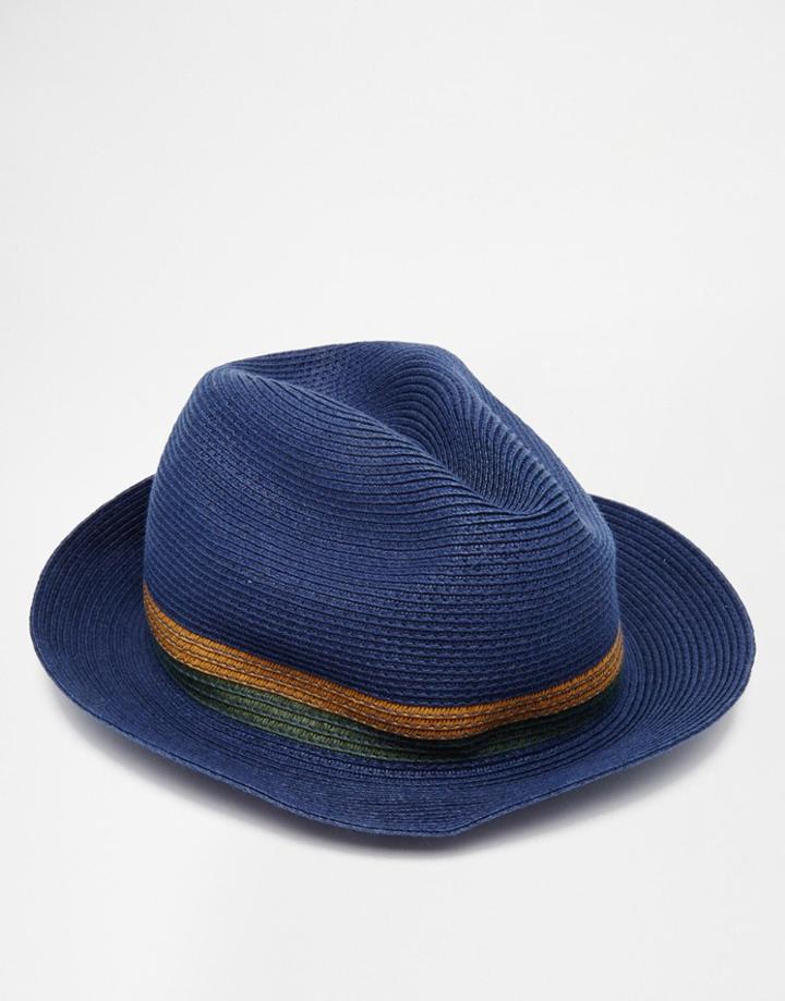 Ted Baker Madhatt Straw Trilby - Blue