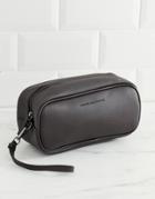 French Connection Faux Leather Toiletry Bag-brown