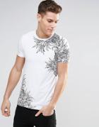 Asos Muscle T-shirt With Sketchy Pineapple Print - White