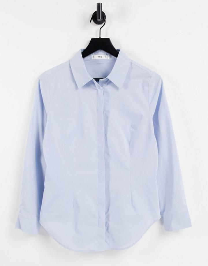 Mango Mensy Shirt In Blue-blues