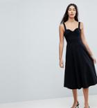 Asos Tall Midi Cotton Sundress With Cups - Black