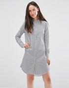 Selected Livi Long Sleeve Stripe Shirt Dress - Peacoat Striped