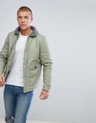 Another Influence Flight Jacket With Fleece Collar - Green