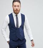 Noose & Monkey Super Skinny Wool Mix Suit Vest In Navy - Navy