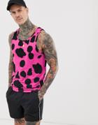 Another Influence Tank In Animal Cow Print - Pink