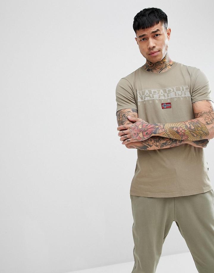 Napapijri Sapriol T-shirt In Khaki - Green