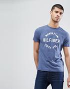 Tommy Hilfiger Owen Manhattan Logo T-shirt In Dark Denim Marl - Blue