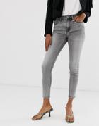 Stradivarius High Waist Jeans In Light Gray Wash