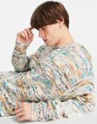 Asos Design Oversized Open Knit Sweater In Space Dye-multi