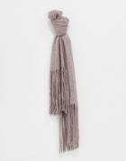 Pieces Stripe Scarf With Long Tassels - Pink